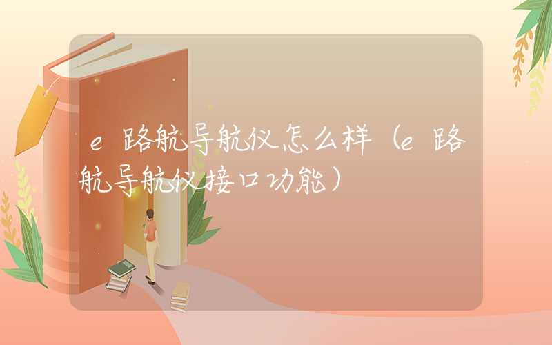 e路航导航仪怎么样（e路航导航仪接口功能）