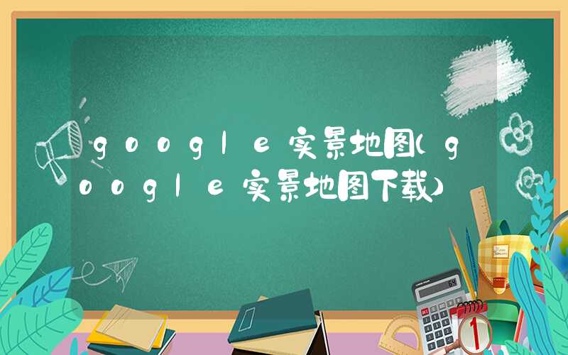 google实景地图(google实景地图下载)